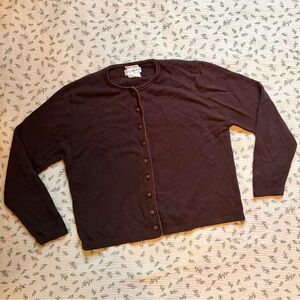 Vintage Brown Button-Up Cardigan